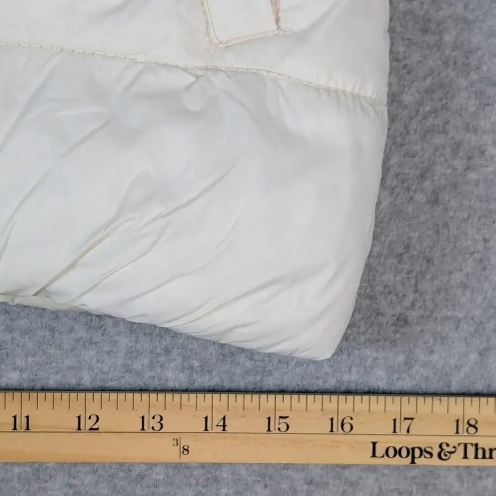 Old Navy Frost Free Puffer Vest Girls Large Cream Full Zip Classic Preppy Cozy